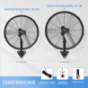 Ventilateur Mural Extérieur 50 cm avec Télécommande, Ventilateur Oscillant 4 Vitesses, Moteur DC Sans Balais Étanche, Ventilateu