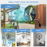 Ventilateur Mural Extérieur 50 cm avec Télécommande, Ventilateur Oscillant 4 Vitesses, Moteur DC Sans Balais Étanche, Ventilateu