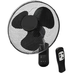 GROWMANIA Ventilateur mural avec télécommande 45 W Ventilateur puissant et silencieux 3 vitesses et minuteur Tête oscillante 90°