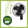 GROWMANIA Ventilateur mural avec télécommande 45 W Ventilateur puissant et silencieux 3 vitesses et minuteur Tête oscillante 90°
