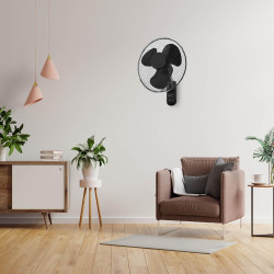 GROWMANIA Ventilateur mural avec télécommande 45 W Ventilateur puissant et silencieux 3 vitesses et minuteur Tête oscillante 90°