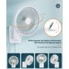 Ventilateur mural oscillant de 20,3 cm avec télécommande, minuterie et 4 réglages de vitesse, inclinaison réglable, cordon de 17