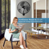 GOPLUS Ventilateur Mural Industriel Ø56CM, 3 Vitesses, 3 Pales Aluminium, 3270CFM, Ventilateur avec Inclinaison 30° & Oscillatio
