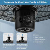 GOPLUS Ventilateur Mural Industriel Ø56CM, 3 Vitesses, 3 Pales Aluminium, 3270CFM, Ventilateur avec Inclinaison 30° & Oscillatio