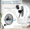 GOPLUS Ventilateur Mural Industriel Ø56CM, 3 Vitesses, 3 Pales Aluminium, 3270CFM, Ventilateur avec Inclinaison 30° & Oscillatio