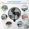 GOPLUS Ventilateur Mural Industriel Ø56CM, 3 Vitesses, 3 Pales Aluminium, 3270CFM, Ventilateur avec Inclinaison 30° & Oscillatio