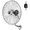 GOPLUS Ventilateur Mural φ56cm avec 3 Pales Aluminium, Ventilateur 3 Vitesses, Inclinaison 30° & Oscillation 85°, Grille Sécurit
