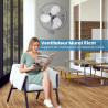 GOPLUS Ventilateur Mural φ56cm avec 3 Pales Aluminium, Ventilateur 3 Vitesses, Inclinaison 30° & Oscillation 85°, Grille Sécurit