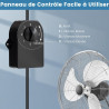 GOPLUS Ventilateur Mural φ56cm avec 3 Pales Aluminium, Ventilateur 3 Vitesses, Inclinaison 30° & Oscillation 85°, Grille Sécurit