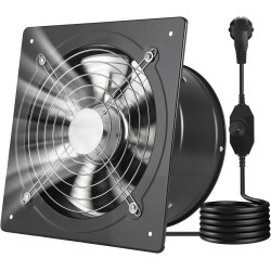 VEVOR Ventilateur Extraction Mural 25,4 cm Ventilateur Extracteur 1678 m³/h Extracteur d'Air pour Grenier, Garage, Sous-sol, Ate