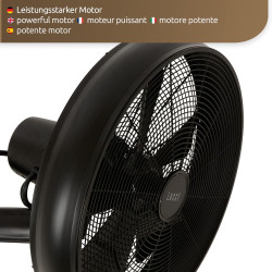 Lucci AIR BK Ventilateur mural (Ø) 410 mm Couleur du boîtier (détails): noir