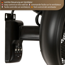 Lucci AIR BK Ventilateur mural (Ø) 410 mm Couleur du boîtier (détails): noir