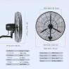 VEVOR Ventilateur brumisateur mural, 61,6 cm, ventilateur industriel oscillant étanche, 3 vitesses, 7000 CFM, ventilateur commer