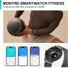 Acclafit montre connectée femme homme avec appel bleutooth, smartwatch ronde 1,38" avec 147+ modes sportifs, cardiofréquencemètr