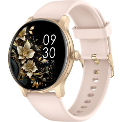 Acclafit montre connectée femme homme avec appel bleutooth, smartwatch ronde 1,38" avec 147+ modes sportifs, cardiofréquencemètr