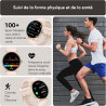 Acclafit montre connectée femme homme avec appel bleutooth, smartwatch ronde 1,38" avec 147+ modes sportifs, cardiofréquencemètr