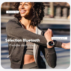 Acclafit montre connectée femme homme avec appel bleutooth, smartwatch ronde 1,38" avec 147+ modes sportifs, cardiofréquencemètr