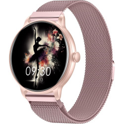 Acclafit montre connectée femme homme avec appel bleutooth, smartwatch ronde 1,38" avec 147+ modes sportifs, cardiofréquencemètr