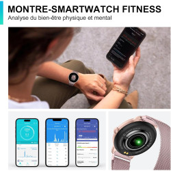 Acclafit montre connectée femme homme avec appel bleutooth, smartwatch ronde 1,38" avec 147+ modes sportifs, cardiofréquencemètr
