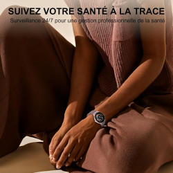 Acclafit montre connectée femme homme avec appel bleutooth, smartwatch ronde 1,38" avec 147+ modes sportifs, cardiofréquencemètr