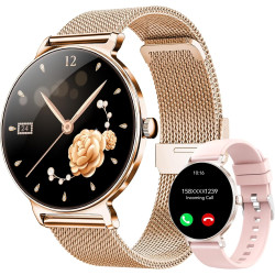 Montre connectée femme amoled 1,27 pouces hd, smartwatch bleutooth 5.4, montre intelligente femme, 120+ modes sport, 200+ cadran