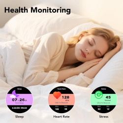 Montre connectée femme amoled 1,27 pouces hd, smartwatch bleutooth 5.4, montre intelligente femme, 120+ modes sport, 200+ cadran