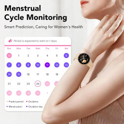 Montre connectée femme amoled 1,27 pouces hd, smartwatch bleutooth 5.4, montre intelligente femme, 120+ modes sport, 200+ cadran