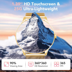 Montre connectée femme avec appel bleutooth 5.4, smartwatch fonction féminine 1.39" hd, 120+ modes sportifs, 200+ cadrans person