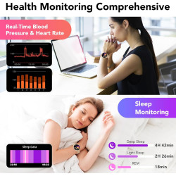 Montre connectée femme avec appel bleutooth 5.4, smartwatch fonction féminine 1.39" hd, 120+ modes sportifs, 200+ cadrans person