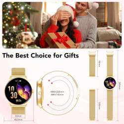 Montre connectée femme avec appel bleutooth 5.4, smartwatch fonction féminine 1.39" hd, 120+ modes sportifs, 200+ cadrans person