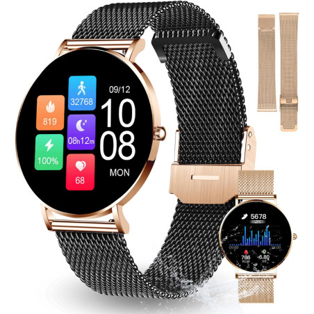XCOAST SIONA 2 AMOLED 1,3" Montre Intelligente pour Femme, étanche, pouls, Pression Sanguine, oxygène dans Le Sang, 21 Modes Spo