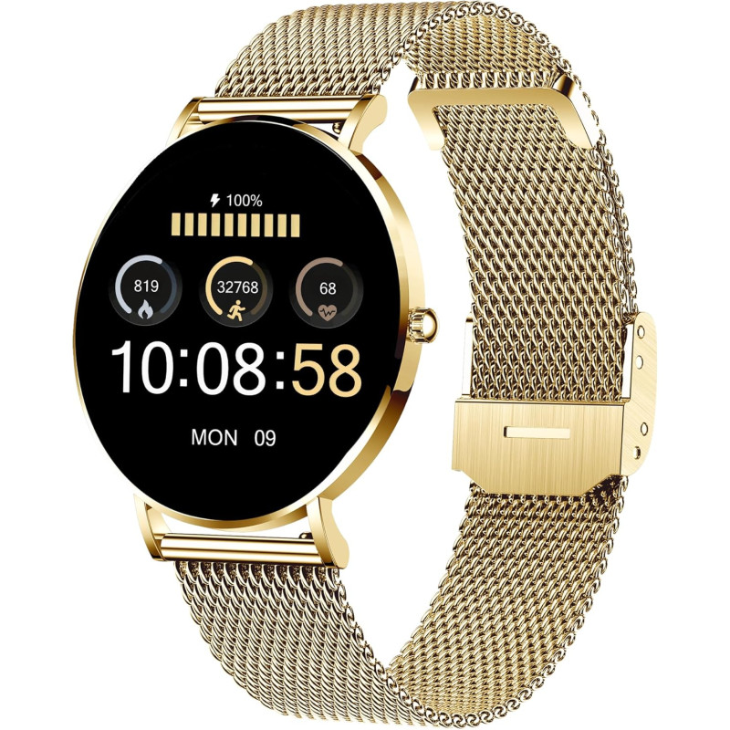 XCOAST SIONA 2 Montre connectée classique pour femme avec écran AMOLED plat 6,9 mm Compatible avec iOS Android Tracker de fitnes
