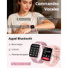 Popglory montre connectée femme homme, appel bleutooth avec 100+ sport 1,85 smartwatch, fréquence cardiaque pression artérielle 