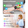 Popglory montre connectée femme homme, appel bleutooth avec 100+ sport 1,85 smartwatch, fréquence cardiaque pression artérielle 