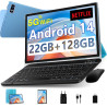 Tablette 10 Pouces Android 14 , 22GoRAM + 128Go ROM (1To TF),Widevine L1/Octa-Core/2.0GHz/5G WiFi/8000mAh/BT 5.0/5+8MP/Soutenir 