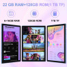 Tablette 10 Pouces Android 14 , 22GoRAM + 128Go ROM (1To TF),Widevine L1/Octa-Core/2.0GHz/5G WiFi/8000mAh/BT 5.0/5+8MP/Soutenir 