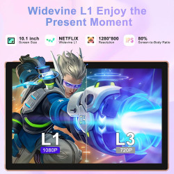 Tablette 10 pouces android 14 , 22goram + 128go rom (1to tf),widevine l1/octa-core/2.0ghz/5g wifi/8000mah/bt 5.0/5+8mp/soutenir 
