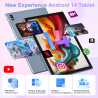 Tablette 10 Pouces Android 14 , 22GoRAM + 128Go ROM (1To TF),Widevine L1/Octa-Core/2.0GHz/5G WiFi/8000mAh/BT 5.0/5+8MP/Soutenir 