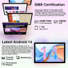 Tablette android 14 tablette 10 pouces , 22goram+128go rom (1to tf), widevine l1|8000mah| octa-core|2.0ghz| 5g wifi| bt 5.0| 5+8
