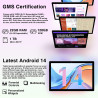 Tablette Android 14 Tablette 10 Pouces , 22GoRAM+128Go ROM (1To TF), Widevine L1|8000mAh| Octa-Core|2.0GHz| 5G WiFi| BT 5.0| 5+8
