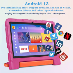 ZIOVO Tablette 10 Pouces Android 13 Tablettes,12Go RAM+128Go ROM(TF 1To),5G WiFi Tablette Tactile,Octa-Core 2.0 Ghz,/5+8 MP/6000