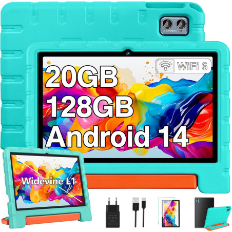 ZIOVO Tablette 10 Pouces Android 14 Tablettes,20Go RAM+128Go ROM(TF 1To),Widevine L1,WiFi 6 Tablette,Octa-cœur,6000mAh|5+8MP|BT 