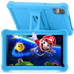 Tablette enfants 7 pouces android tablette éducative enfant avec écran hd, 8go ram+64go rom(tf 256go), contrôle parental, bleuto