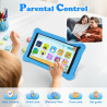Tablette enfants 7 pouces android tablette éducative enfant avec écran hd, 8go ram+64go rom(tf 256go), contrôle parental, bleuto