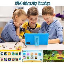 Tablette enfants 7 pouces android tablette éducative enfant avec écran hd, 8go ram+64go rom(tf 256go), contrôle parental, bleuto