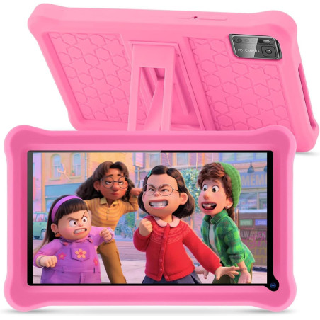Tablette enfants 7 pouces android tablette éducative enfant avec écran hd, 8go ram+64go rom(tf 256go), contrôle parental, bleuto