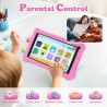 Tablette enfants 7 pouces android tablette éducative enfant avec écran hd, 8go ram+64go rom(tf 256go), contrôle parental, bleuto