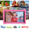 Tablette enfants 7 pouces android tablette éducative enfant avec écran hd, 8go ram+64go rom(tf 256go), contrôle parental, bleuto