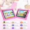 Tablette enfants 7 pouces android tablette éducative enfant avec écran hd, 8go ram+64go rom(tf 256go), contrôle parental, bleuto