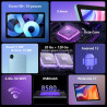 Tablette 10 pouces, android 15, 20go ram + 128go rom(1 to extensible) 8580 mah batterie, octo-cœur 5g wifi tablette tactile, 5+1